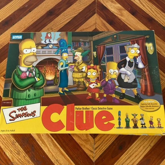 The Simpsons Clue Board Game Detective 1st Edition Pewter Pieces Complete!